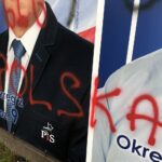 Zniszczone banery Komitetu Wyborczego Prawa i Sprawiedliwości / Grażyna Szlęzak-Wójcik / Radio Kielce