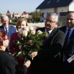 12.10.2018 Bilcza. Wizyta ministra infrastruktury Andrzeja Adamczyka. Poseł Anna Krupka, minister Andrzej Adamczyk i poseł Marek Kwitek / Jarosław Kubalski / Radio Kielce