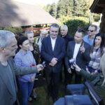 14.10.2018 Kielce. Konferencja prasowa pod Telegrafem prezydenta Kielc Wojciecha Lubawskiego / Jarosław Kubalski / Radio Kielce