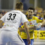 14.10.2018 Kielce. Mecz Ligi Mistrzów PGE Vive Kielce - Vardar Skopje. Alex Dujszebajew / Jarosław Kubalski / Radio Kielce