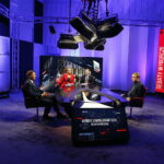 15.10.2018 Radio Kielce i TVP3 „Debata o Kielcach”. Marcin Chłodnicki - kandydat na prezydenta Kielc, Beata Oleś - TVP3 Kielce, Paweł Solarz - Radio Kielce i prezydent Kielc Wojciech Lubawski / Jarosław Kubalski / Radio Kielce