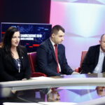 16.10.2018 Radio Kielce i TVP3 Kielce. Debata o regionie. Kandydaci do sejmiku województwa świętokrzyskiego. Prowadzący debatę Beata Oles (TVP3) i Paweł Solarz (Radio Kielce) / Jarosław Kubalski / Radio Kielce