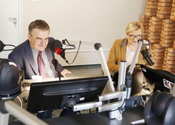 19.10.2018 Radio Kielce. Minister Beata Kempa i prezydent Kielc Wojciech Lubawski / Jarosław Kubalski / Radio Kielce