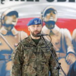 19.10.2018 Kielce. Wiadukt Żelazna. Otwarcie muralu upamiętniającego 100. rocznicę odzyskania niepodległości przez Polskę. Pułkownik Paweł Chabielski / Jarosław Kubalski / Radio Kielce