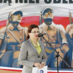 19.10.2018 Kielce. Wiadukt Żelazna. Otwarcie muralu upamiętniającego 100. rocznicę odzyskania niepodległości przez Polskę. Wojewoda Agata Wojtyszek / Jarosław Kubalski / Radio Kielce