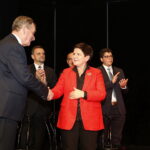 29.10.2018 Kielce. KCK. Wicepremier Beata Szydło z wizyta poparcia dla ubiegającego się o reelekcje prezydenta Kielc Wojciecha Lubawskiego. Wicepremier Beata Szydło i prezydent Kielc Wojciech Lubawski / Jarosław Kubalski / Radio Kielce