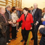 29.10.2018 Radlin. Wicepremier Beata Szydło podczas spotkania z mieszkańcami poparła kandydatkę na wójta Górna Annę Michalską / Jarosław Kubalski / Radio Kielce