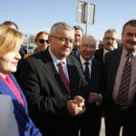 Wizyta ministra infrastruktury Andrzeja Adamczyka w Kielcach. Poseł Anna Krupka, minister Andrzej Adamczyk, poseł Krzysztof Lipiec i prezydent Kielc Wojciech Lubawski / Jarosław Kubalski / Radio Kielce