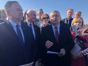 Wizyta ministra infrastruktury Andrzeja Adamczyka w Sandomierzu / Grażyna Szlęzak-Wójcik / Radio Kielce