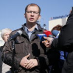 Konferencja prasowa Artura Gierady. Na zdjęciu: Michał Braun - kandydat do Rady Miasta Kielce / Marzena Mąkosa / Radio Kielce