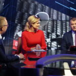 „Debaty o Kielcach”: Arkadiusz Jelonek i Artur Gierada. Na zdjęciu (od lewej): Artur Gierada - poseł PO i kandydat na prezydenta Kielc, Beata Oleś - TVP 3 Kielce i Radosław Podsiadły - Polskie Radio Kielce / Marzena Mąkosa / Radio Kielce