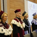 Uroczysta immatrykulacja na Wydziale Lekarskim UJK. Na zdjęciu (od lewej):dr Monika Szpringer, prof. Stanisław Głuszek, dr Dorota Kozieł i prof. Marianna Janion / Marzena Mąkosa / Radio Kielce