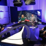 „Debaty o Kielcach”: Krzysztof Adamczyk i Artur Gierada. Na zdjęciu (od lewej): Krzysztof Adamczyk - kandydat na prezydenta Kielc, Beata Oleś - TVP 3 Kielce, Radosław Podsiadły - Polskie Radio Kielce i Artur Gierada - poseł PO i kandydat na prezydenta Kielc / Marzena Mąkosa / Radio Kielce