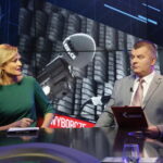 „Debaty o Kielcach”: Krzysztof Adamczyk i Artur Gierada. Na zdjęciu: Beata Oleś - TVP 3 Kielce i Radosław Podsiadły - Polskie Radio Kielce / Marzena Mąkosa / Radio Kielce
