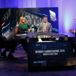 „Debaty o Kielcach”: Krzysztof Adamczyk i Artur Gierada. Na zdjęciu (od lewej): Krzysztof Adamczyk - kandydat na prezydenta Kielc, Beata Oleś - TVP 3 Kielce, Radosław Podsiadły - Polskie Radio Kielce i Artur Gierada - poseł PO i kandydat na prezydenta Kielc / Marzena Mąkosa / Radio Kielce