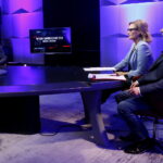 „Debaty o Kielcach”: Marcin Chłodnicki i  Artur Gierada. Na zdjęciu (od lewej): Marcin Chłodnicki - kandydat na prezydenta Kielc, Beata Oleś - TVP 3 Kielce, Radosław Podsiadły - Polskie Radio Kielce / Marzena Mąkosa / Radio Kielce