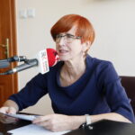 Konferencja w urzędzie wojewódzkim. Elżbieta Rafalska - minister rodziny, pracy i polityki społecznej wraz z wojewodą podsumowała ministerialne programy realizowane w województwie świętokrzyskim. Minister Elżbieta Rafalska  / Marzena Mąkosa / Radio Kielce