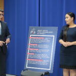 Spotkanie "Porozmawiajmy o najważniejszych sprawach dla Kielc". Prezentacja kandydatów na radnych PiS z okręgu nr 2 w Kielcach. Na zdjęciu: Marcin Stępniewski i Barbara Słapek / Marzena Mąkosa / Radio Kielce