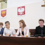 Młodzieżowa Rada Miasta. Na zdjęciu (od lewej) : Jakub Konieczkowicz, Filip Krzysztofik, Julia Dzióba, Igor Szymański / Marzena Mąkosa / Radio Kielce