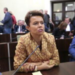 Uroczysta, pożegnalna sesja kieleckiej rady miasta w ratuszu. Podsumowanie działalności samorządu Kielc w kadencji 2014 – 2018. Na zdjęciu: Joanna Grzela - Radna Rady Miasta Kielce / Marzena Mąkosa / Radio Kielce