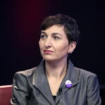 Radio Kielce i TVP3 Kielce. Debata o regionie. Kandydaci do sejmiku województwa świętokrzyskiego. Na zdjęciu: Alicja Lisik - komitet wyborczy Partia Razem / Marzena Mąkosa / Radio Kielce