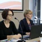 Konferencja w Przystanku Historia. Przedstawienie projektów edukacyjnych i patriotycznych. Na zdjęciu (od lewej): Edyta Krężołek – główny specjalista Delegatury IPN w Kielcach i Dorota Koczwańska - Kalita - Naczelnik Delegatury IPN w Kielcach / Marzena Mąkosa / Radio Kielce