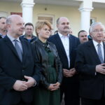 Konferencja posła Krzysztofa Lipca w Tuczępach. Na zdjęciu (od lewej): Jan Bartosik - kandydat na radnego Rady Powiatu Buskiego, Klaudia Pałka - radna Rady Gminy Tuczępy, Jacek Bławat - kandydat na wójta Tuczęp i Krzysztof Lipiec - poseł PiS / Marzena Mąkosa / Radio Kielce