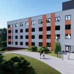 Wizualizacja budynku Zakładu Opiekuńczo-Leczniczego przy szpitalu w Czerwonej Górze / Wojewódzki Szpital Specjalistyczny im. św. Rafała w Czerwonej Górze