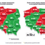 Patrząc na mapę Polski, widać spore różnice między wielkością zadłużenia mieszkańców w poszczególnych obszarach kraju / Radio Kielce