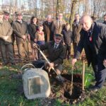 Jędrzejów. Sadzenie Dębów Niepodległości. Na zdjęciu: Marcin Piszczek - burmistrz Jędrzejowa / Ewa Pociejowska - Gawęda / Radio Kielce