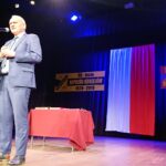 Jędrzejów. 90-lecie klubu Naprzód Jędrzejów. Na zdjęciu: Mirosław Malinowski - prezes Świętokrzyskiego Związku Piłki Nożnej / Ewa Pociejowska - Gawęda / Radio Kielce