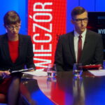 Wieczór wyborczy Polskiego Radia Kielce i TVP3 Kielce. Od lewej: Anna Roży - TVP3 Kielce, Michał Kita - Radio Kielce / Kamil Król / Radio Kielce