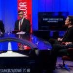 Wieczór wyborczy Polskiego Radia Kielce i TVP3 Kielce. Od lewej: Anna Roży - TVP3 Kielce, Michał Kita - Radio Kielce, dr Agnieszka Zaremba - UJK Kielce, dr Bartłomiej Zapała - UJK Kielce / Kamil Król / Radio Kielce