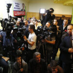 Sztab wyborczy Wojciecha Lubawskiego / Jarosław Kubalski / Radio Kielce