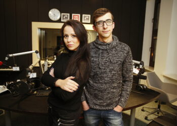 23.10.2018 Radio Kielce. Monika Miller i Michał Kita / Jarosław Kubalski / Radio Kielce