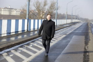 17.02.2018 Sandomierz. Most na Wiśle i poseł Marek Kwitek / Jarosław Kubalski / Radio Kielce
