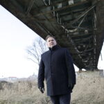 17.02.2018 Sandomierz. Most na Wiśle i poseł Marek Kwitek / Jarosław Kubalski / Radio Kielce