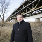 17.02.2018 Sandomierz. Most na Wiśle i poseł Marek Kwitek / Jarosław Kubalski / Radio Kielce