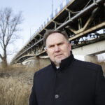 17.02.2018 Sandomierz. Most na Wiśle i poseł Marek Kwitek / Jarosław Kubalski / Radio Kielce