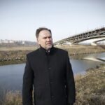 17.02.2018 Sandomierz. Most na Wiśle i poseł Marek Kwitek / Jarosław Kubalski / Radio Kielce