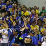 17.11.208 Kielce. Piłka ręczna. Liga Mistrzów. Mecz PGE Vive Kielce - Mieszkow Brześć. Kibice Mieszkowa / Jarosław Kubalski / Radio Kielce