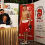 22.11.2018 Kielce. Oficjalne ważenie zawodników przed meczem bokserskim Polska - Rosja. Kacper Harkawy / Jarosław Kubalski / Radio Kielce