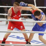 23.11.2018 Kielce. Mecz bokserski Polska - Rosja. Ireneusz Wojtasiński i Stiepan Khitarian / Jarosław Kubalski / Radio Kielce