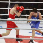 23.11.2018 Kielce. Mecz bokserski Polska - Rosja. Ireneusz Wojtasiński i Stiepan Khitarian / Jarosław Kubalski / Radio Kielce