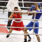 23.11.2018 Kielce. Mecz bokserski Polska - Rosja. Bartosz Gołębiewski i Aleksiej Semykin / Jarosław Kubalski / Radio Kielce