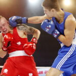 23.11.2018 Kielce. Mecz bokserski Polska - Rosja. Łukasz Stanioch i Andriej Kosenkow / Jarosław Kubalski / Radio Kielce