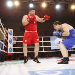 23.11.2018 Kielce. Mecz bokserski Polska - Rosja. Roger Hryniuk i Islam Tekiejew / Jarosław Kubalski / Radio Kielce