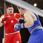 23.11.2018 Kielce. Mecz bokserski Polska - Rosja. Roger Hryniuk i Islam Tekiejew / Jarosław Kubalski / Radio Kielce