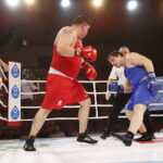 23.11.2018 Kielce. Mecz bokserski Polska - Rosja. Roger Hryniuk i Islam Tekiejew / Jarosław Kubalski / Radio Kielce