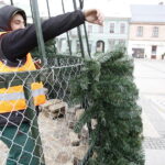 26.11.2018 Kielce. Pracownicy RPZ stawiają choinkę na Rynku / Jarosław Kubalski / Radio Kielce